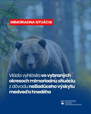 medveď mimoriadna situácia